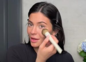 Kylies face moisturizing and makeup