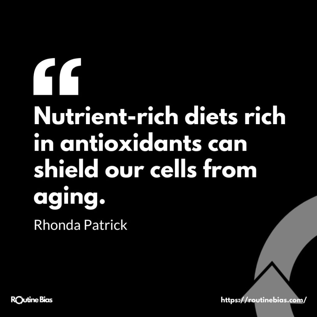 Nutrient-rich diets rich in antioxidants can shield our cells from aging.